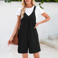 Women's Solid Color V-neck Brace Jumpsuit