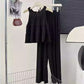 Women's Loose-Fit Casual Straight-Leg Pants Two-Piece Set