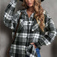 Lapel Single Breasted Shirt Women's Commuting Wear Loose Plaid