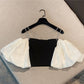 French Puff Sleeve Shirt Temperament Chic Short Top Women's Clothing