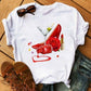 T-shirt Kawaii Verre à Vin Rose Gold