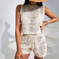Handmade Knitted Vest Loose Seaside Two-piece Set