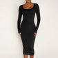 Round Neck Fleece Thickened Slim Fit Hip Skirt