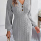 Robe boutonnée à manches lanternes pour femme