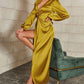 Loose Solid Color And V-neck Dress For Women