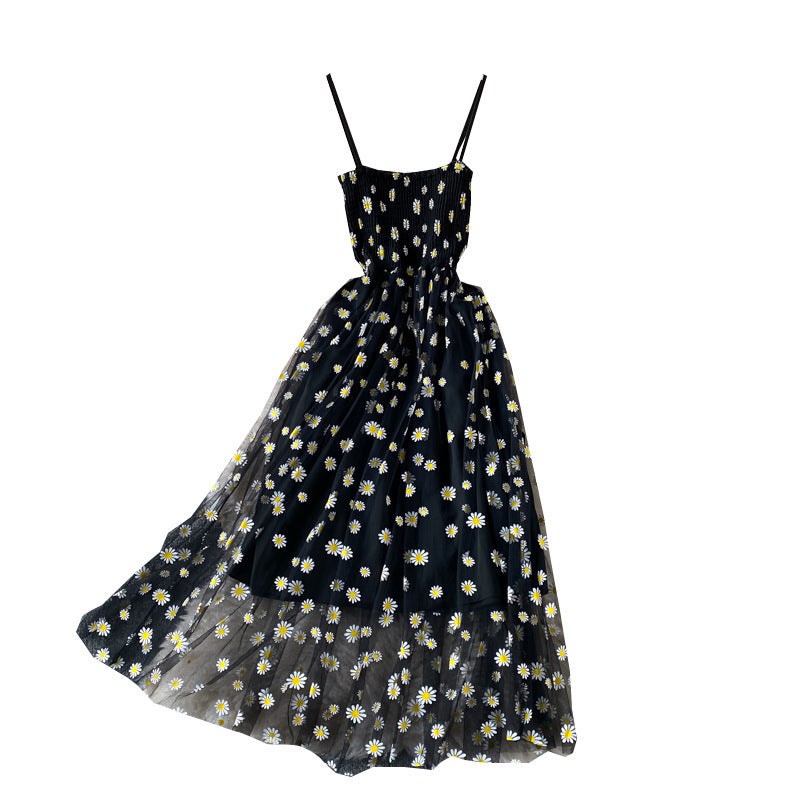 Women's Casual Sling Floral Skirt French Dress