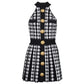 Halter Sleeveless Vest Pleated Houndstooth Short Knitted Dress