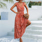 Women's Spring And Summer New Leopard Print V-neck Lace-up Long Dress