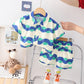 Chemise de plage fine, style vacances, costume deux pièces décontracté