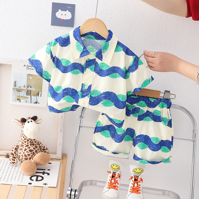 Chemise de plage fine, style vacances, costume deux pièces décontracté