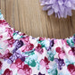 Ensemble de culottes à manches volantes et fleurs de couleur unie pour fille