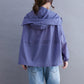 Pure Color Patch Pockets Loose Long-Sleeved Hooded Casual Thin Breathable Sun Protection Clothing