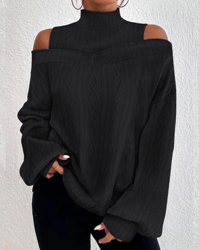 Fall Winter Fashion Off-the-shoulder Women's T-shirt