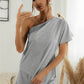 Off-the-shoulder Short Sleeve Sloping-shoulder Off The-shoulder Casual Two-piece Suit