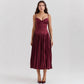 Spaghetti Straps Sleeveless Slim-fit Pleated Dress