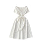 Chic Dress With A Bow-tie Waist Tie