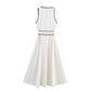 Temperament Polka Dot Shirt Style Midi Skirt Dress