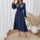 Small V-neck Embroidery Waist-tight Dress Women