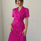 Summer Solid Color Elegant Short Sleeve Shirt Dress