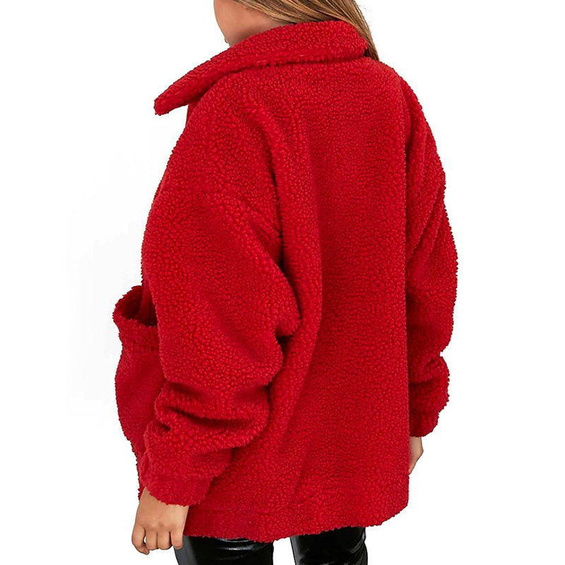 Manteau décontracté pour femme, automne-hiver, nouvelle collection Europe et États-Unis, manteau ample en laine et fourrure