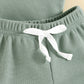 Rainbow Waffle Four-color Side Button Short Sleeve Baby Bodysuit Shorts Suit