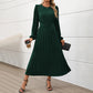 Women's Dress Long Sleeve Pleated Round Neck