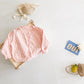 Girls' Solid Color Cardigan Long Sleeved Knitted Hollow Out Jacket