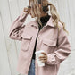 Winter Coat Women Lapel Single-breasted Thickened Solid Color Jacket Woolen Loose Short Coat For Women Fashion Outwear Clothing
