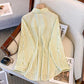 Shirt-vest Faux Two-piece Set That Flatters Curvy Figures And Subtly Covers The Tummy