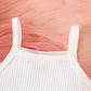 Girls' Fashion Solid Color Suspender Top Triangle Bottom-covering Shorts Two-piece Set