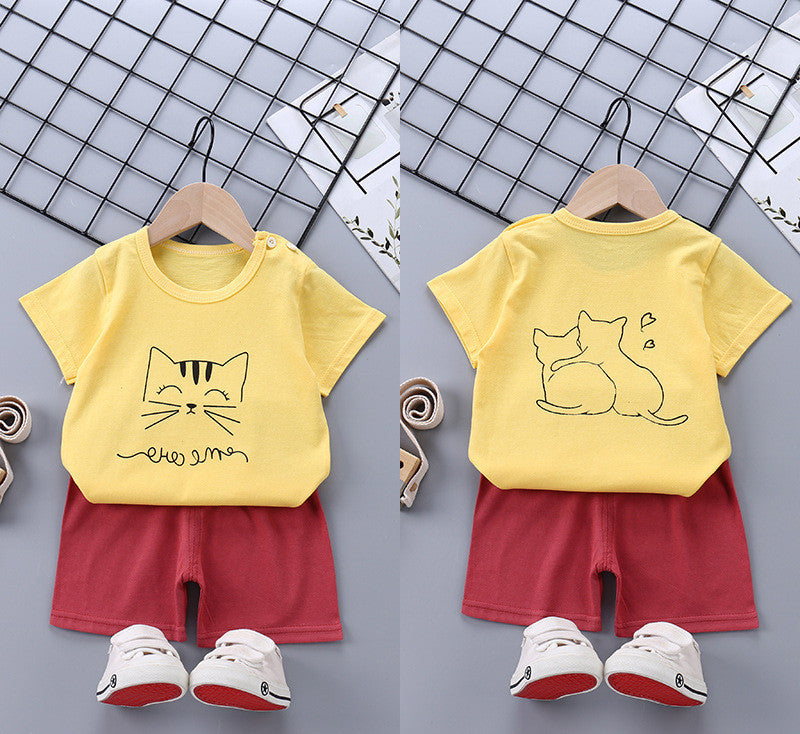 Costume à manches courtes pour enfants, beaux vêtements pour garçons