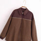 European And American Style Plaid Long Sleeve Lapel Zipper Jacket