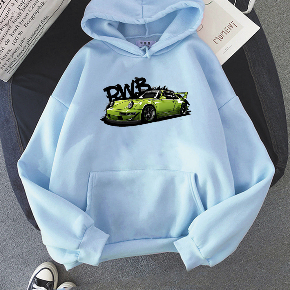 Sweat à capuche Initial D Fashion pour Porsche 911 RWB à manches longues