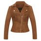 Veste femme vente directe d'usine automne et hiver manteau en daim à revers pour femme européenne et américaine veste en cuir courte pour femme