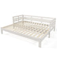Daybed Cabin Bed Wooden 3FT Single Sofa Guest Bed Sofa Bed, Pull Out Trundle Wooden Bed Heart-Shaped For Children Adults Bed For Living Room And Bedroom -90 X190 Cm -White