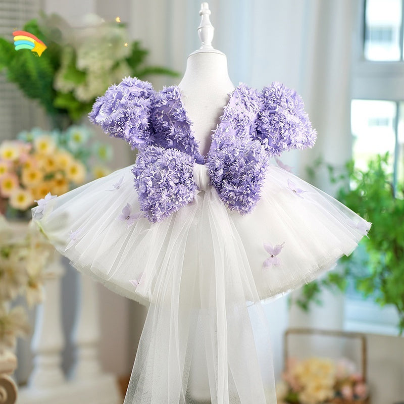 Girls' High-end Host Piano Performance Tulle Skirt Beautiful Light Luxury
