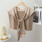 Women's Pinstripe Shoulder Cape Sweater