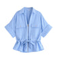 Blended Safari Shirt Wide Leg Trousers Suit