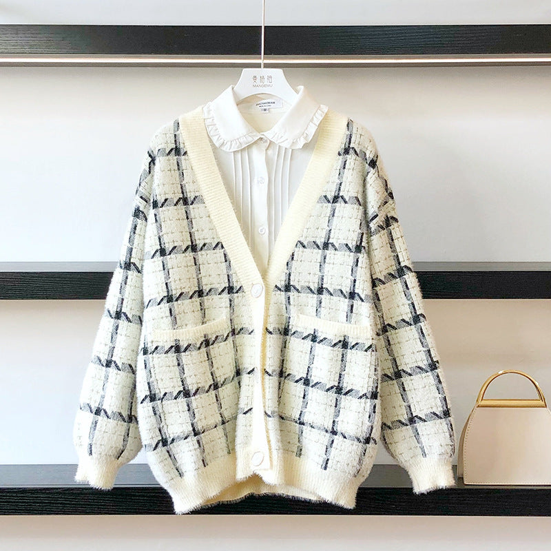 Women's Mink Fleece Sweater Cardigan Jacket
