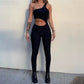 Combinaison d'été taille haute pour femme, épaules inclinées, ajourée, slim, sport, décontractée