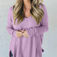 Pull ample à manches longues pour femme, design cousu sur le devant