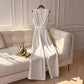 Womens Sophisticated White Sleeveless High-waisted Stylish Jumpsuit