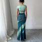 European And American Contrast Color Slim Fit Dress Slant Shoulder