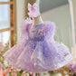 Butterfly Sequined Long Sleeve Princess Dress For Children
