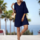 Women's Fashion Temperament Double-layer Bell Sleeve V-neck Doll Type Dress