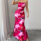 Travel Slim Fit Long Top Tight Flower Dress