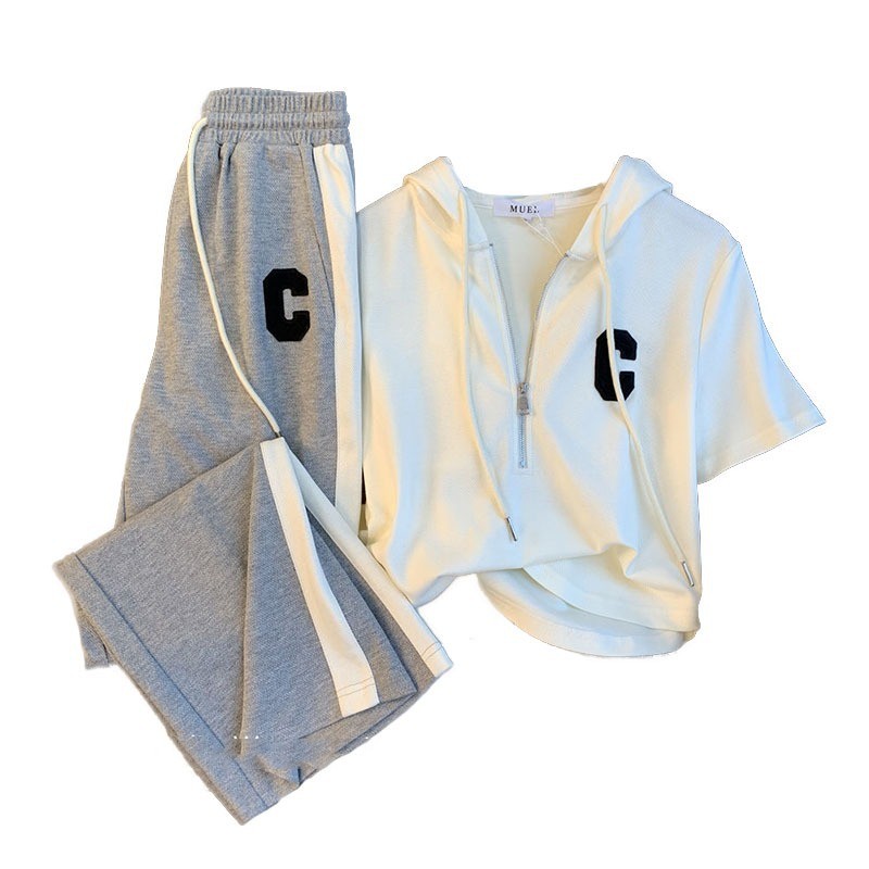 Camo-style Casual Sports Two-piece Pants Set