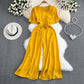 Fashion Flared Sleeves Collar Casual High Waist Slimming Jumpsuit
