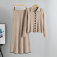 Fashion Slim Fit Women's Sweater Cardigan Skirt Two-piece Set