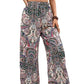Pantalon large à imprimé cachemire bohème